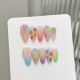 204 Hand painted smiley face handmade removable nail patch for wearing nail art