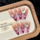 674 Milk Mist Rose handmade removable nail patch for wearing nail art