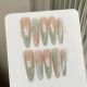 396 Green grapefruit hand made removable nail patch for wearing nail art