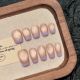 2800 2802 Taro milk puff handmade removable nail patch for wearing nail art