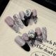 2554 Purple Love handmade removable nail patch for wearing nail art