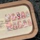 2699 Pink girl handmade removable nail patch for wearing nail art