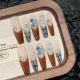 2804 French plaid handmade removable nail patch for wearing nail art