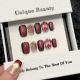 2649 New Year short nail handmade removable nail patch for wearing nail art