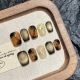 2679 Hand made removable nail patch for wearing nail art in the warm autumn sun