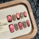 2647 2648 Chameleon Cat Eye handmade removable nail patch for wearing nail art