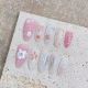 1775 Blush hand painted removable nail patch for wearing nail art