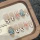 2502Mottled floral handmade removable nail patch for wearing nail art
