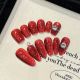 2619 2621 Red twelve fingers handmade removable nail patch for wearing nail art