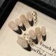 2680 Black Gold Hepburn handmade removable nail patches for wearing nail art