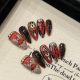 2428 Red Flame Medusa handmade removable nail patches for wearing nail art