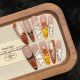 2633 Tiger Sniff plum handmade removable nail patch for wearing nail art