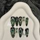 2599 Emerald Wraith handmade removable nail patch for wearing nail art