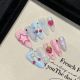 2552 Fruit soda handmade removable nail patch for wearing nail art