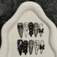 2263 Dark Butterfly handmade removable nail patches for wearing nail art
