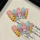 2500 Zebra Hippie handmade removable nail patch for wearing nail art