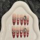 2575 Pomegranate Ice wine handmade removable nail patch for wearing nail art