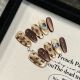 2549 Leopard Sparkle handmade removable nail patch for wearing nail art