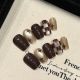 2517 Plaid Flash Star handmade removable nail patch for wearing nail art