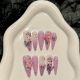 2248 Purple Garden handmade removable nail patch for wearing nail art