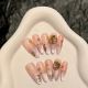 2068 Gold Magic Mirror flower handmade removable nail patch for wearing nail art