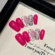 272 Dragon fruit cat eye handmade removable nail patch for wearing nail art