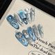 066 Beauty White Goose handmade removable nail patch for wearing nail art