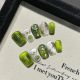 2419 Green Treasure Huaguang handmade removable nail patch for wearing nail art