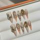 2398 Champagne diamond handmade removable nail patch for wearing nail art