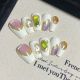 2395 Magic Mirror Blue Cat Eye handmade removable nail patch for wearing nail art