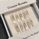 2478 Crystal white color handmade removable nail patch for wearing nail art