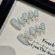 2429 Ice Mint handmade removable nail patch for wearing nail art