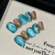 2473 Neon Cat Eye handmade removable nail patch for wearing nail art