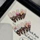 2357 Black kitty handmade wearable nail removable nail patches
