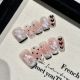 2132 2153 Polka Dot Black French handmade removable nail patch for wearing nail art