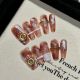 2380 Coffee milk handmade removable nail patch for wearing nail art