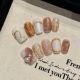 2343 Baroque Smudges handmade removable nail patches for wearing nail art