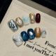 2250 Yi dream blue mist handmade removable nail patch for wearing nail art
