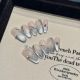 2259 Detachable nail patch made by hand with grey blue diamond