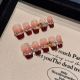 2192 Berry Red handmade removable nail patch for wearing nail art