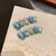 2058 Blue Island handmade removable nail patch for wearing nail art