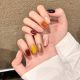 2206 Caramelized amber handmade removable nail patch for wearing nail art
