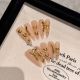 2162 Golden Wheat handmade removable nail patch for wearing nail art