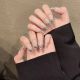 1987 Hand made removable nail patch for wearing nail art with broken diamond hemline