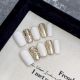 2052 White Champagne handmade removable nail patch for wearing nail art