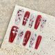 1940 National style plum blossom handmade removable nail patch for wearing nail art