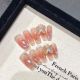 1938 Aurora Blush handmade removable nail patch for wearing nail art