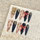 1924 Bear Baroque handmade removable nail patches for wearing nail art