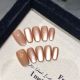 1859 Honey grapefruit cat eye handmade removable nail patch for wearing nail art