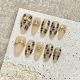 1864 Metal leopard print handmade removable nail patch for wearing nail art